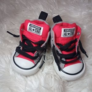 Converse All Star Black & Red Baby Sneakers.